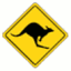 Verkehrzeichen Australien Gefahrenzeichen Känguru