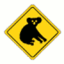 Verkehrzeichen Australien Gefahrenzeichen Koala