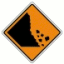 Verkehrzeichen Neuseeland Achtung Steinschlag